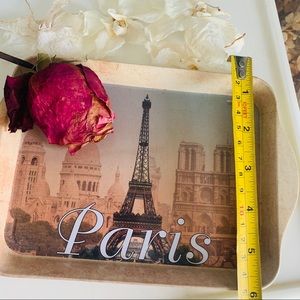 Paris Graphic Gold Metal Tray Holder